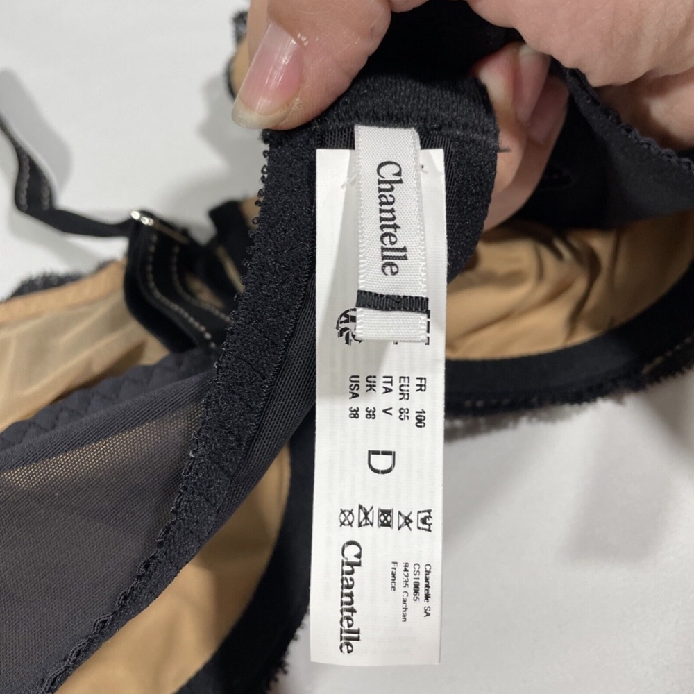 NWT Chantelle [ 38D US ] Rive Gauche Full Coverage Bra in Black/Tan - Picture 11 of 12